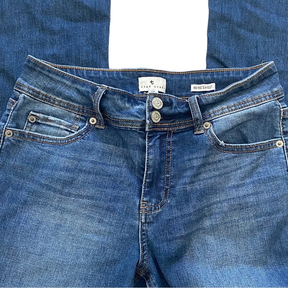 True Craft Women’s Mid Rise Slim Boot Blue Medium Wash Size 6 - Picture 6 of 14